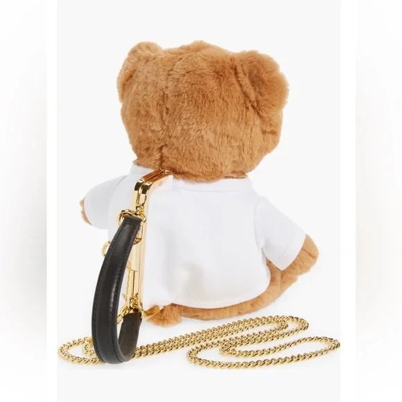 Moschino Stuffed Teddy Bear Coin Clutch Crossbody Bag NWT - Picture 5 of 15
